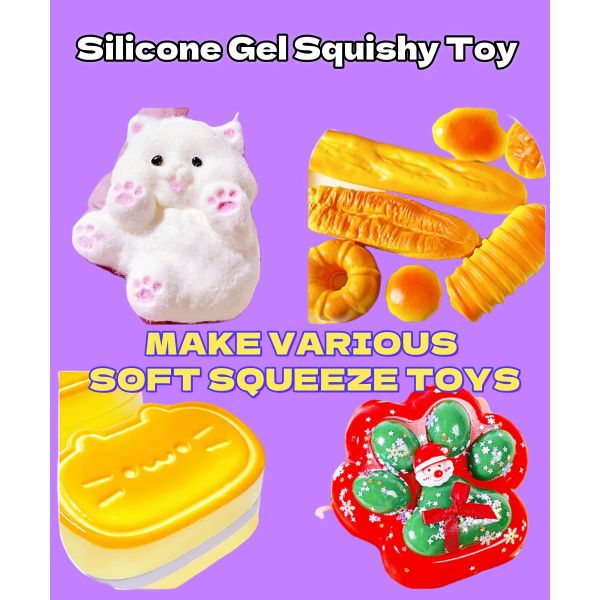 Odorless Squishy Silicone Gel Rubber Liquid Heat Cured Customized