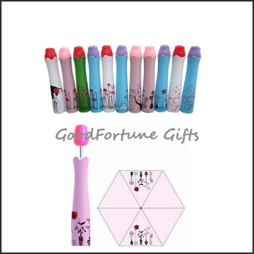 creative rose shape 3 fold advertising gift rain sunny umbrella