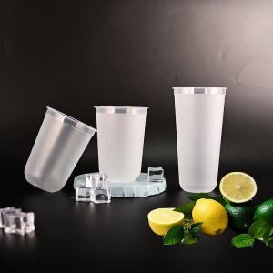 380ml 500ml 700ml Frosted PP Plastic Tea Cups Eco Friendly Disposable Cups