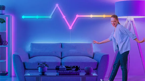 Декоративное Адвокатуры света DIY RGBIC Мультиcolor поделенное на сегменты для игровой комнаты