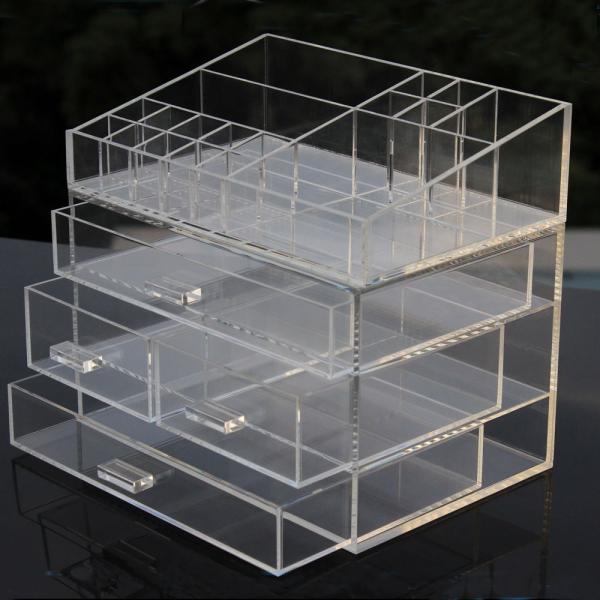 Clear Acrylic Makeup Organizer Drawer Type Perspex Cosmetic Storage Box Plastic Makeup Box