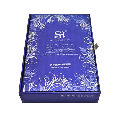 Amostra grátis Máskas faciais personalizadas Flip Boxes Embalagem Luxo Elegante Caixa de papel feita à mão Maquiagem Cuidado da pele Caixa de presente com logotipo