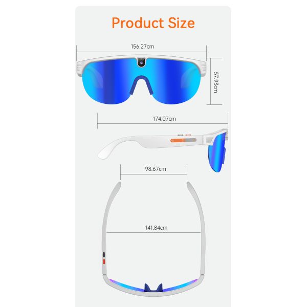 AI Sports Glasses Half-Frame Design G5 Smart Glass Al-Powered Translation