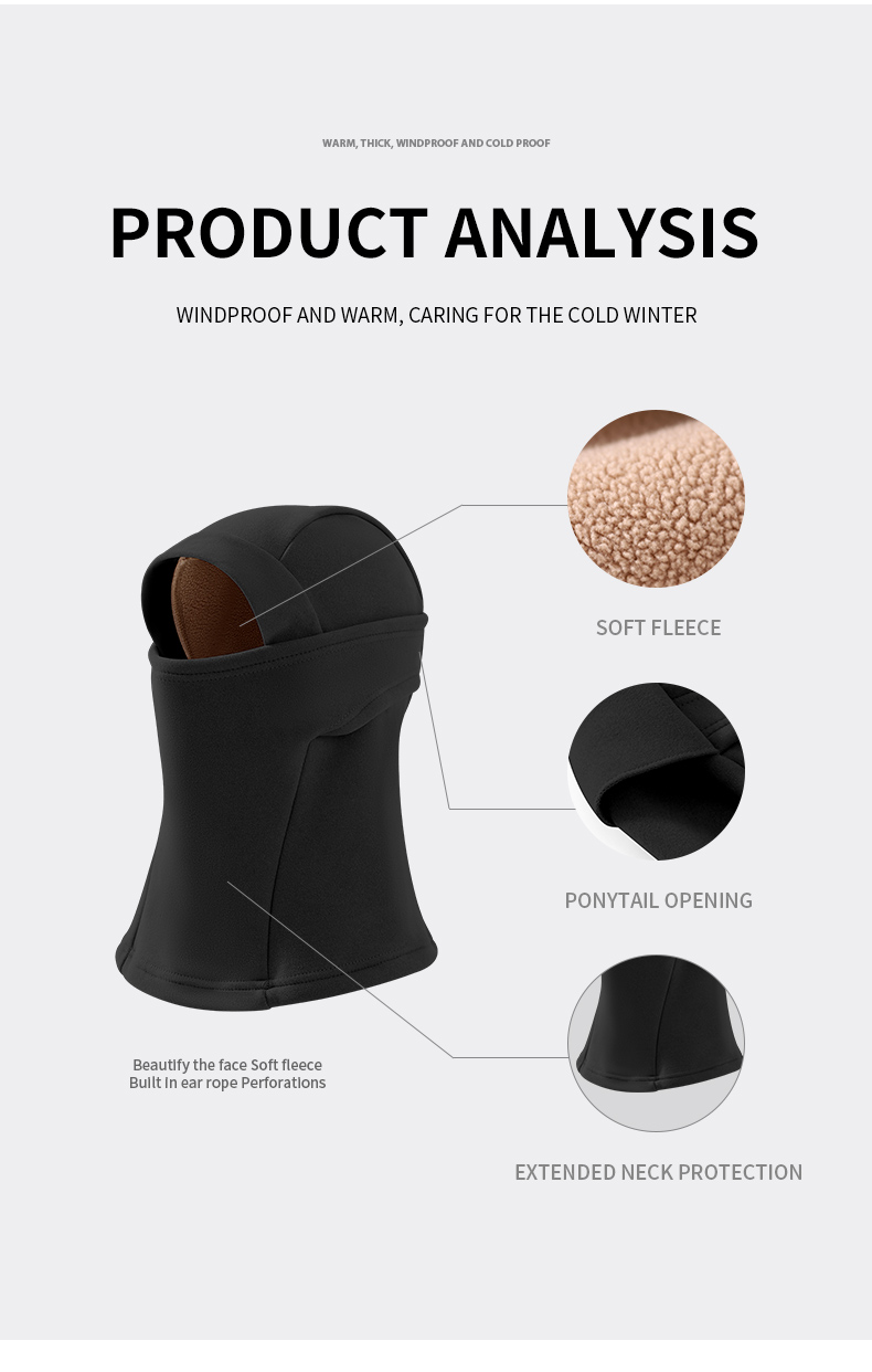 Custom Made Ski Cover Cotton Windproof Outdoor Ski Full Face Warm Women Winter Mask Breathable Skiing Balaclava