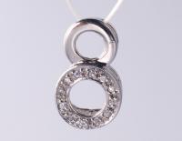 Infinity Hollow Circle 1.25mm/1.5mm Serie Geométrica 925 Pendiente de Zircón de Plata Esterlina con láser o logotipo grabado