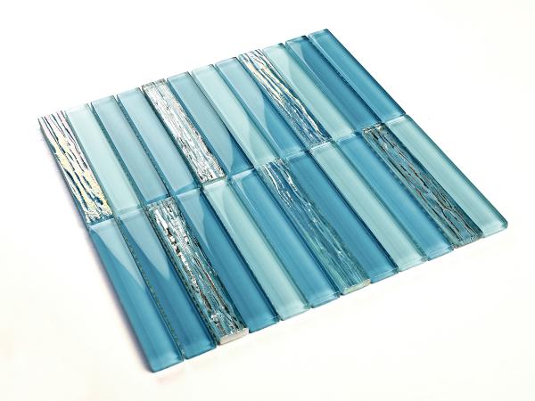 Firebrick 300x300mm Blue Glass Mosaics For Hotel And Living Room Stain-Resistance