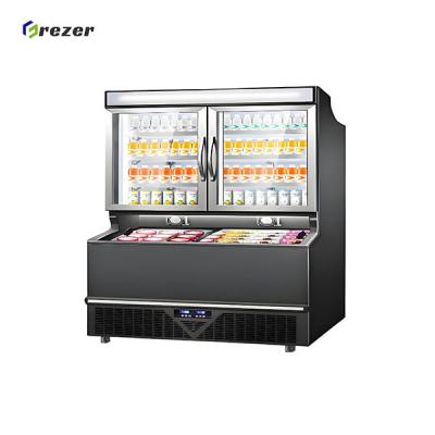 Combined Supermarket Display Freezer Convience Shop Display Fridges Stackable