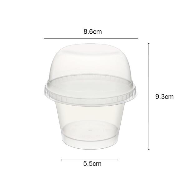 160ml 5.5oz transparent ice cream mousse plastic dessert cups with dome lids for wedding dessert decoration