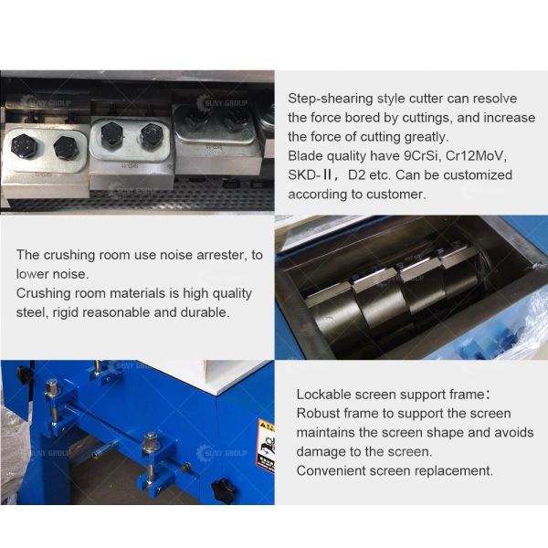 15KW-55KW Моторные основные компоненты Пластиковая пленка ПЭТ бутылка барабанный дробилка для пользы