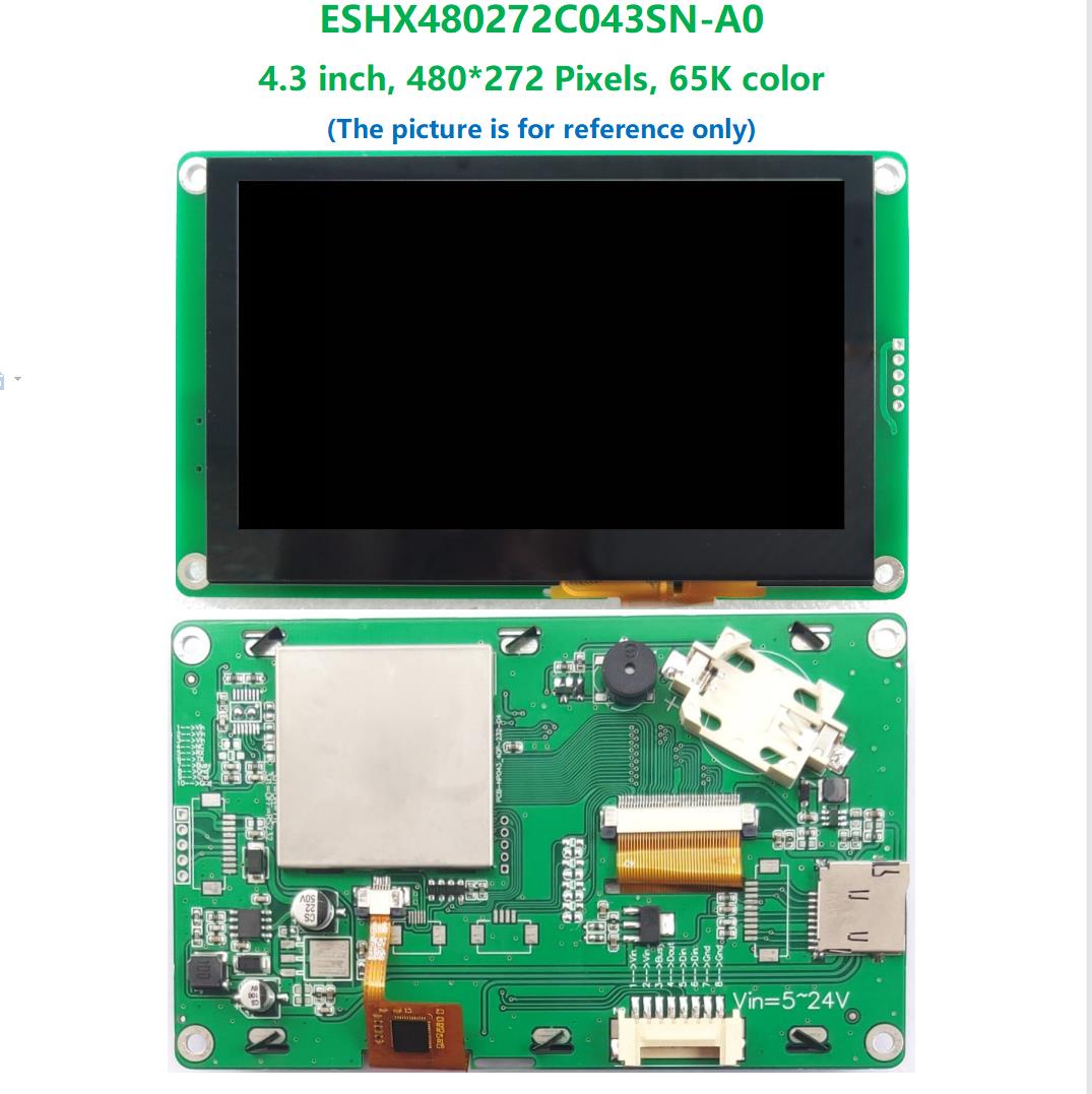 4,3-дюймовый UART TFT-дисплей 480x272 TTL Интерфейс 8N1 UART, CMOS/3,3 В TTL