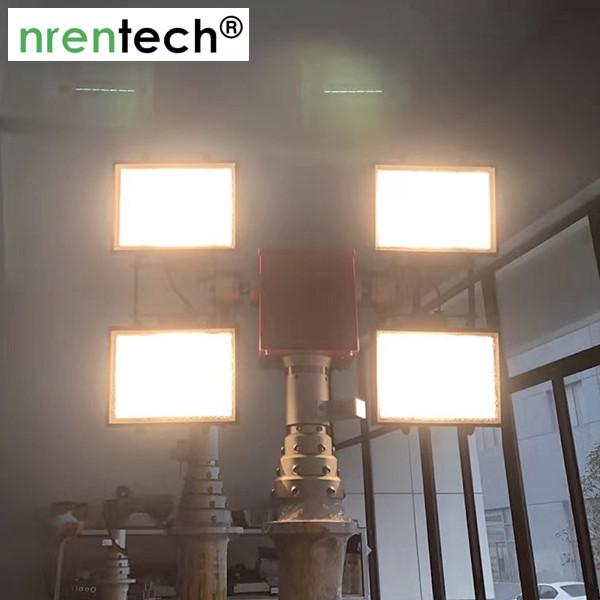 Tilt and Turn unit pneumatic telescopic mast light-6m height/inside electric cables/ remote control