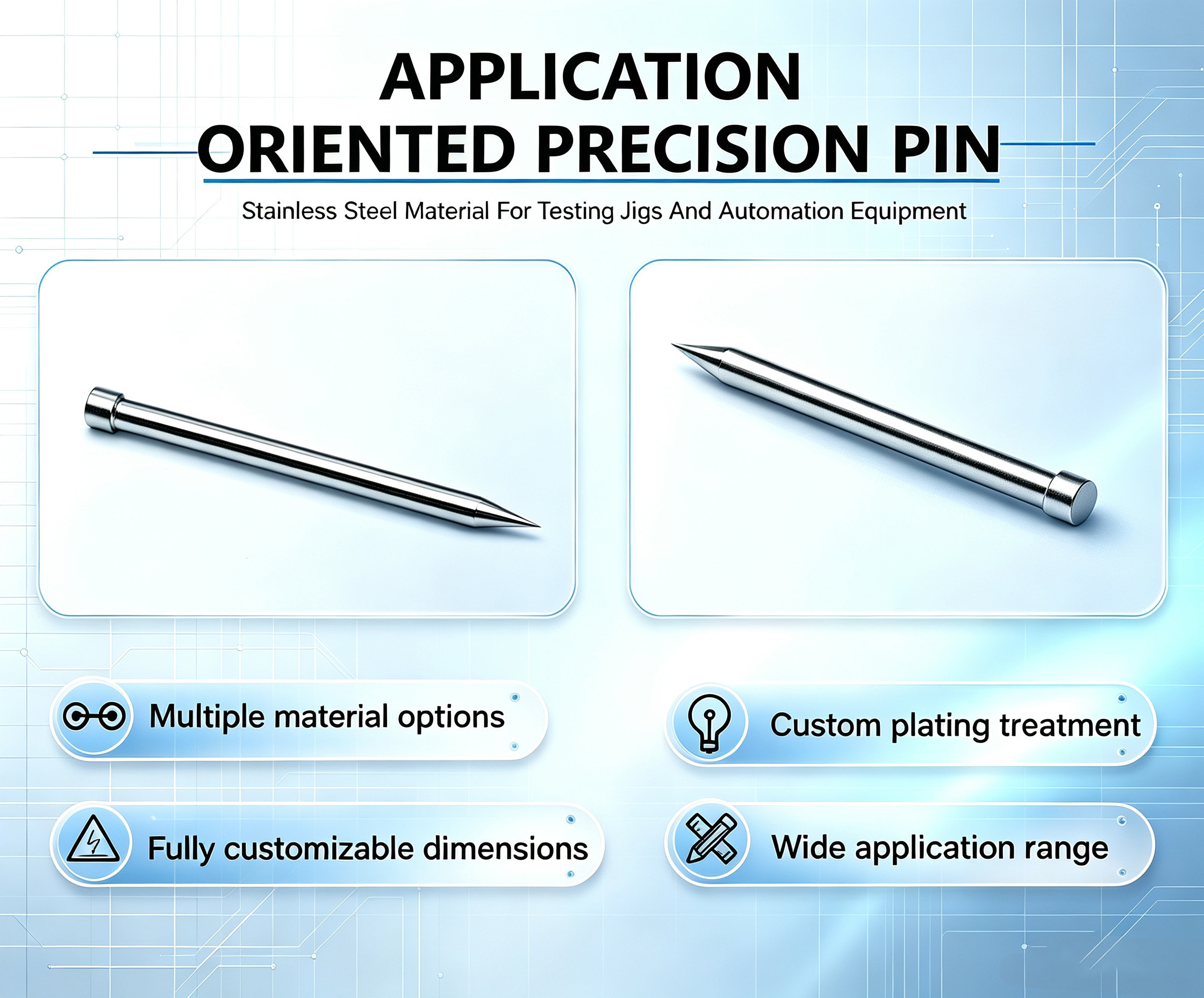 Customized Stainless Steel Solid Piercing Pin For Electronic Assembly