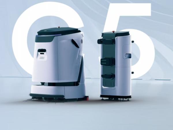 Nettoyeur de plancher robot commercial avec un réservoir d'eau de 45L et 45L