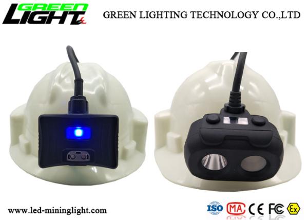 Double Lighting LED Miners Cap Lamp 10000lux 6.8Ah Battery With Big OLED Display