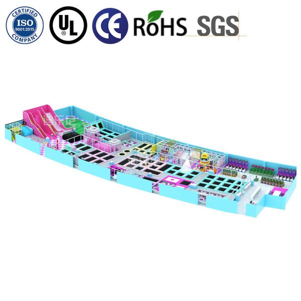 High Capacity Indoor Trampoline Park with Safety Net and Stainless Steel Frame for Commercial Use