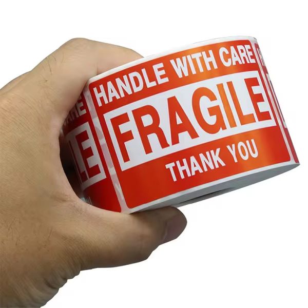 Customized Release Paper Adhesive Fragile Warning Stickers 2x3 3x5