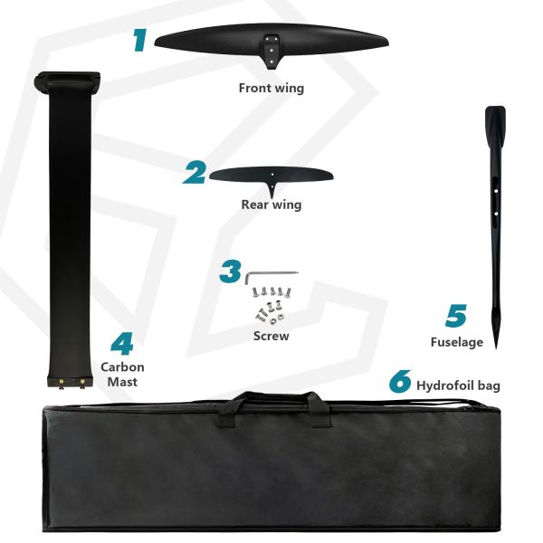 SURGE 830 Carbon Hydrofoil Set for Surf Foil with Fast Rail-to-Rail Transition and Strong Low-End Lift
