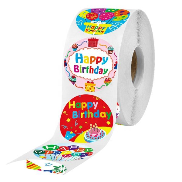 500pcs Children Cartoon Happy Birthday Stickers Adhesive Sticker for Party Decoration