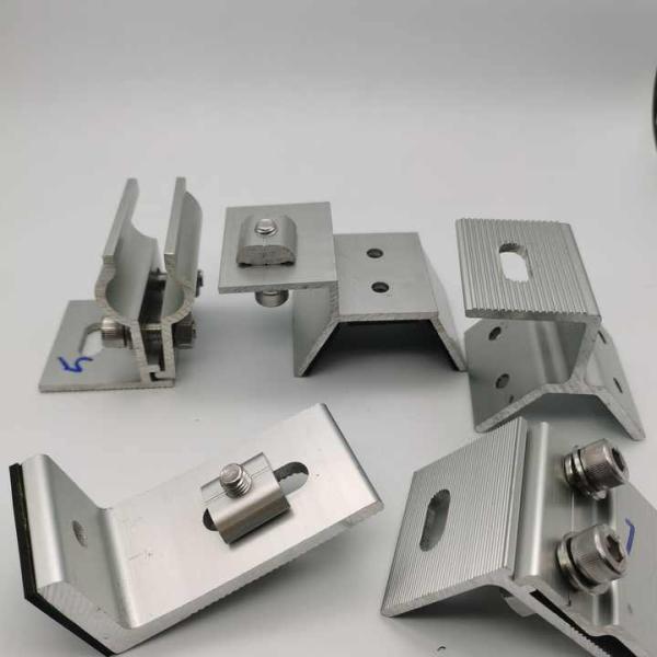 Abrazaderas de riel de aluminio para paneles solares con tuerca, compatibles con techos, cocheras y montajes en suelo
