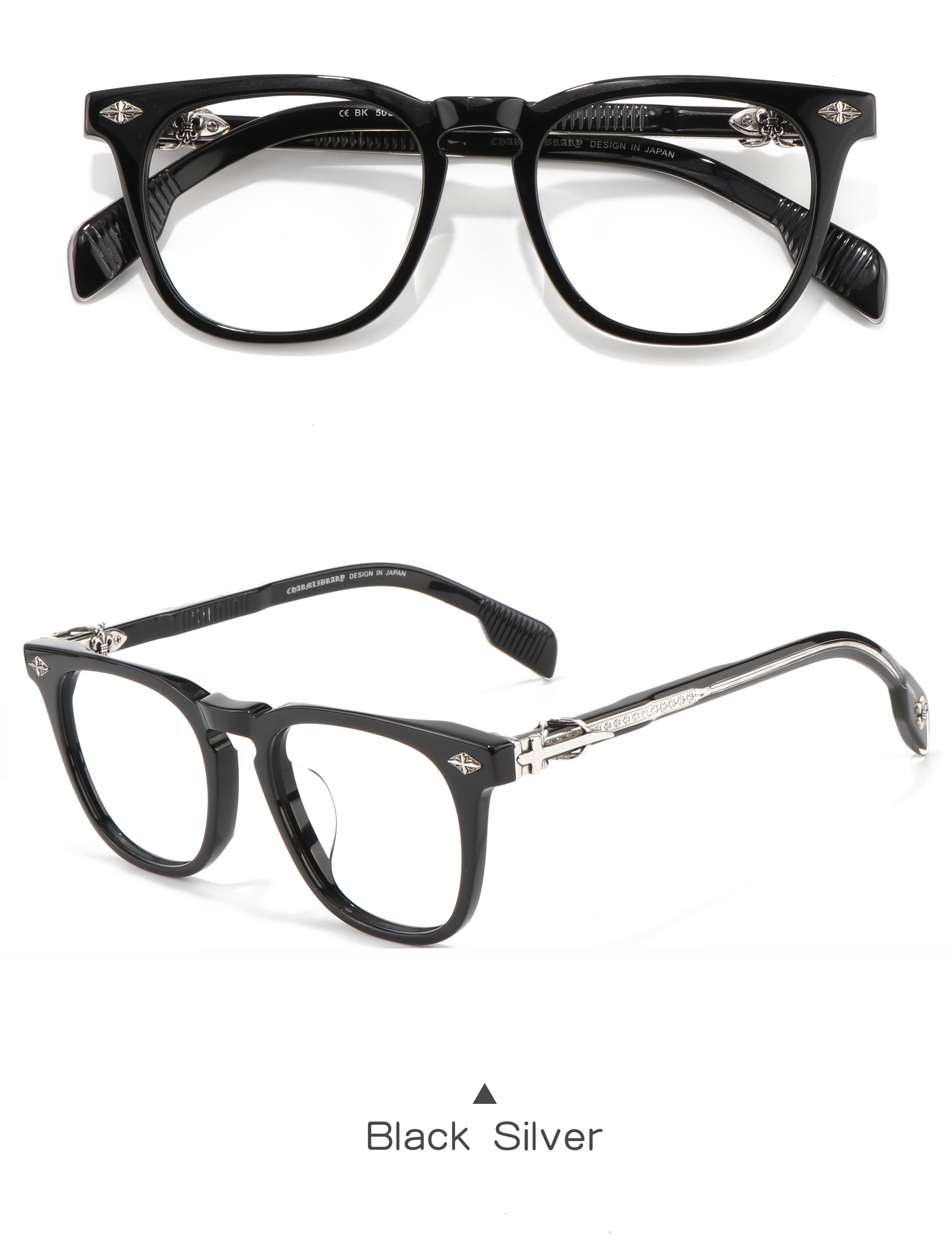 Solid Punk Style Full Rim Butterfly Shape Lightweight Durable Prescription Presbyopia Metal Accessory logo Glasses Famous Brands