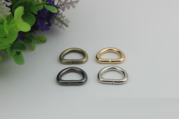 China cheap factory 17mm light gold metal wire iron D Ring for bags strap