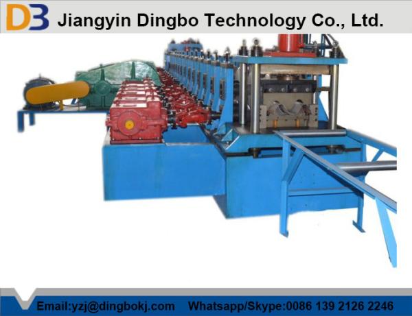 Heavy Duty Gear Box Guardrail Roll Forming Machine With Hydraulic Post Cutting