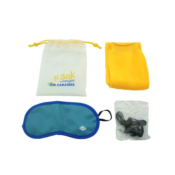Disposable Lightweight Airline Amenity Kits With PVC Drawstring Bag