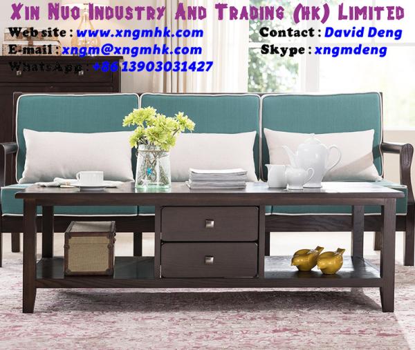 Oak four drawer coffee table American coffee table living room furniture