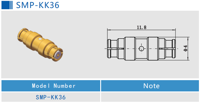 латунный разъем адаптера РФ 50 Ом прямой разъем SMP для женской длины 11,8 мм