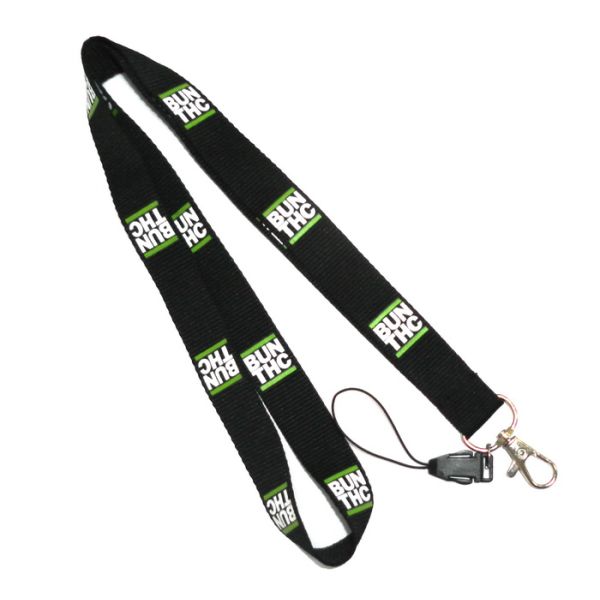 Sport Games Safety Break Plain Black Lanyard Neck Strap Pantone Colored