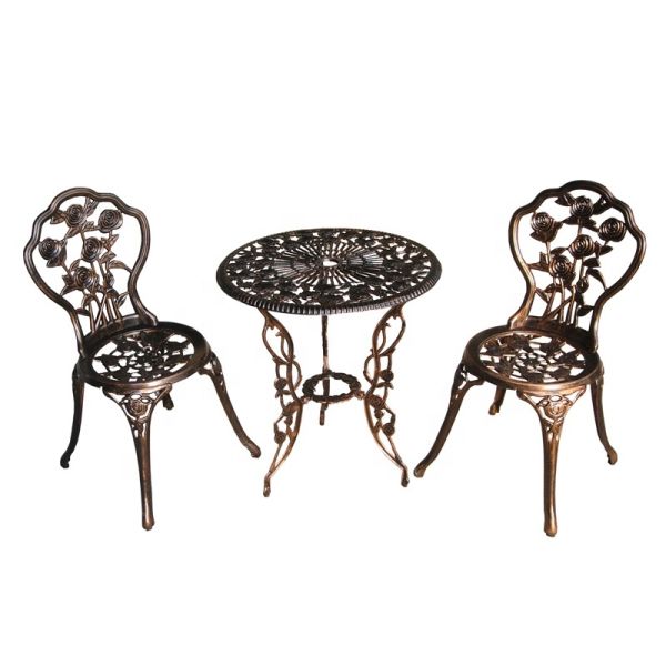 Outdoor Patio Garden Furniture Cast Aluminum Dining Table and Chairs Bistro Set