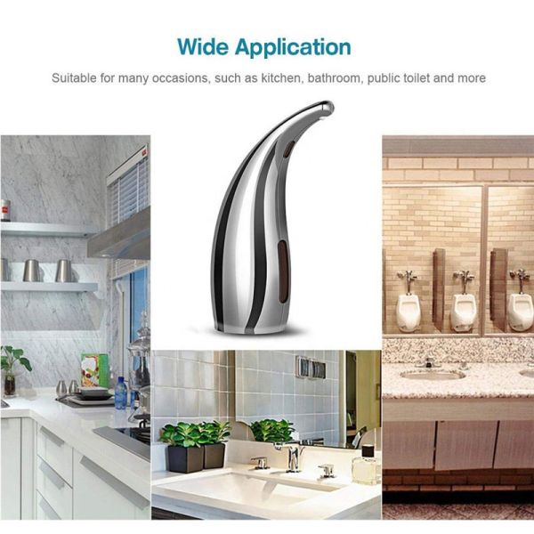 Kitchen Stainless Steel 300ml Touch Free Dish Soap Dispenser