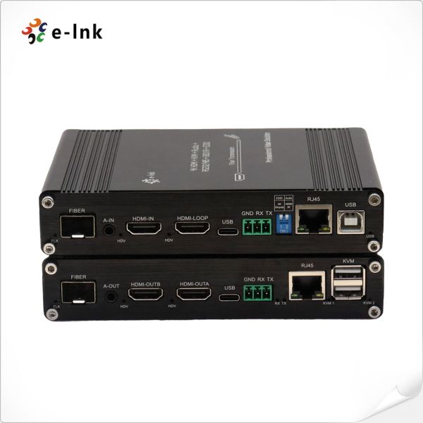 Multifunctional 4K 60Hz HDMI KVM Fiber Extender with RS232/RS485