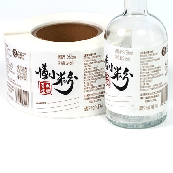 Custom Self Adhesive Textured Labels Roll Raised UV Embossed Sticker Decal for Liquor Wine Bottles