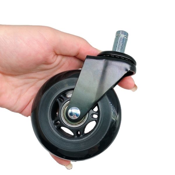 3 Inch 75mm Transparent Black PU Office Chair Caster Wheels – Smooth Running Noiseless Floor-Protecting Casters