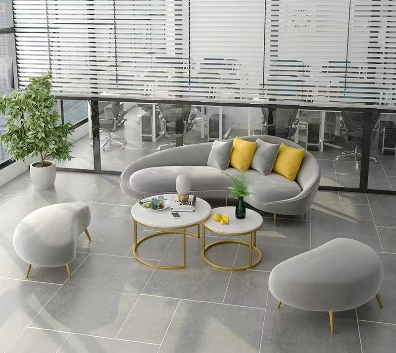 Hotel Restaurant Modern Curved Sectional Sofa Custom