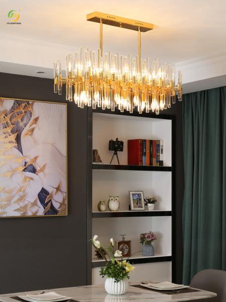 JYLIGHTING Modern Simple Living Room Lamp High-end Hall Crystal Chandelier Italian Minimalist Light Luxury Restaurant	Crystal Pendant Light