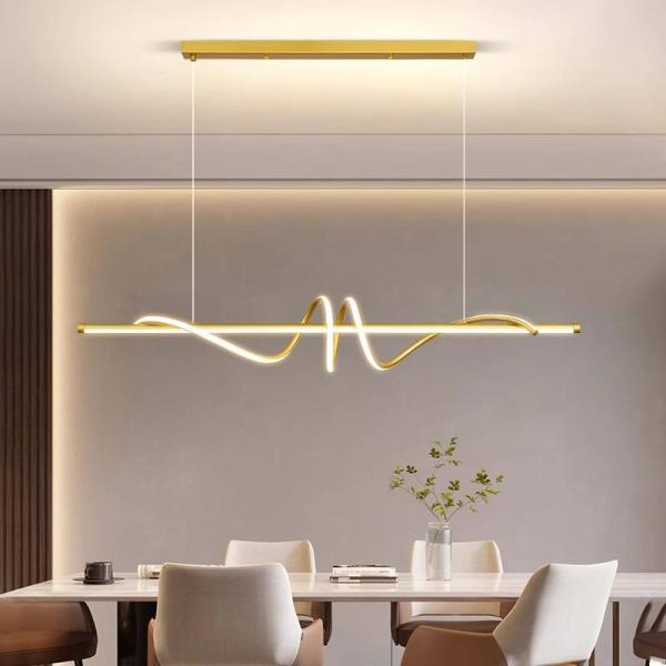 Simple Modern LED Pendant Light Creative Twist LED Strip Light Hanging Chandelier Lights