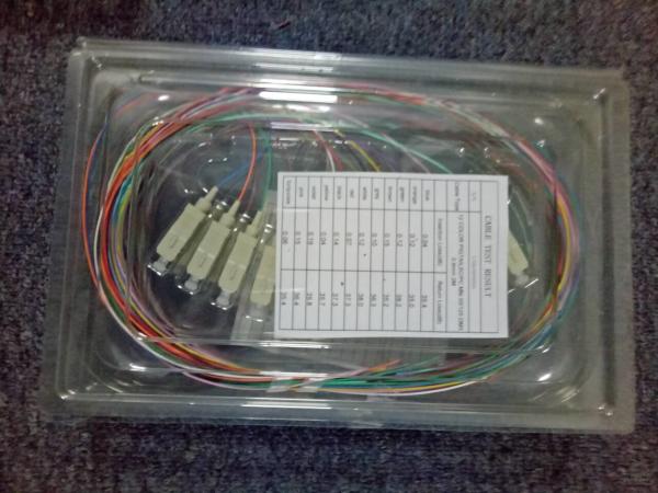 12colors 900um SC LC Fiber Optic Pigtail Cables , SM / MM / OM3 Optical Patch Cord 