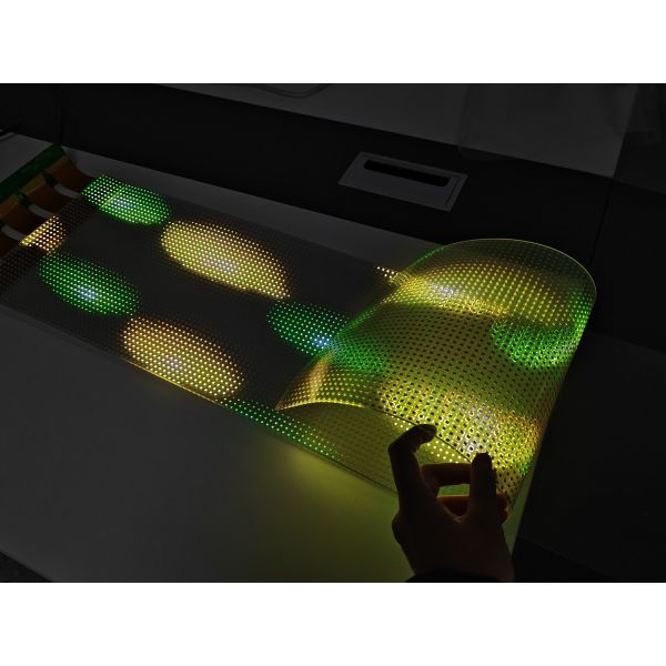 P4 High Transparency Flexible LED Film Screen Customized For Shop Glass Windows