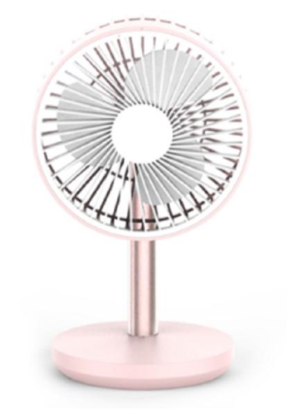 Ventilador de motor sin escobillas recargable ETEK,batería de 3600mAh, entrada de 5V DC, tiempo de ejecución de 5-8H, ABS + PP + Aluminio, verde / rosa