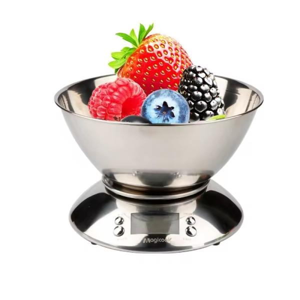 Balance numérique en acier inoxydable électronique 5 kg 1 g Balances de cuisine de précision pour la mesure du poids et l'équilibre alimentaire