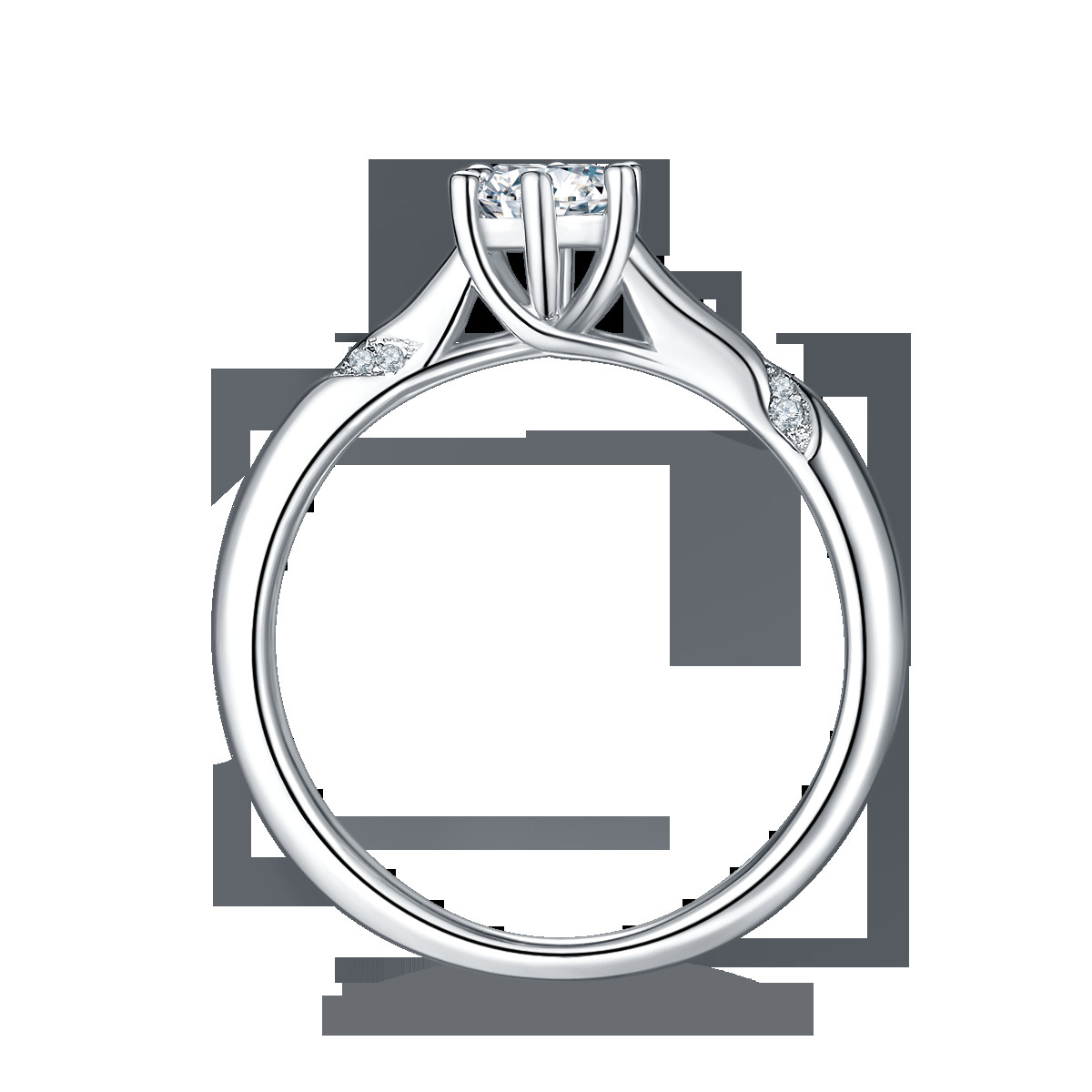 Захват кольца Moissanite белизны 925 стерлинговый серебряный изготовленный на заказ