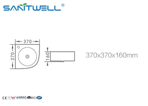 Sanitary ware ceramic sink wall mounted wash basins 370*370*160 mm