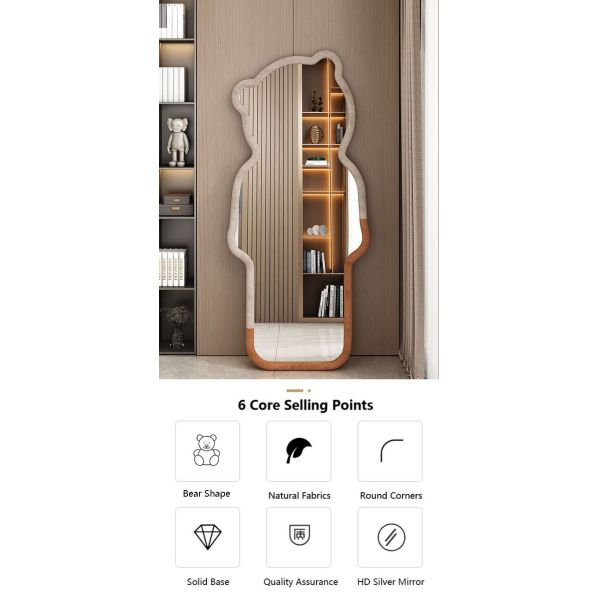 Salon Decorative Full Length Mirror 70 Inch Bedroom Hanging ODM