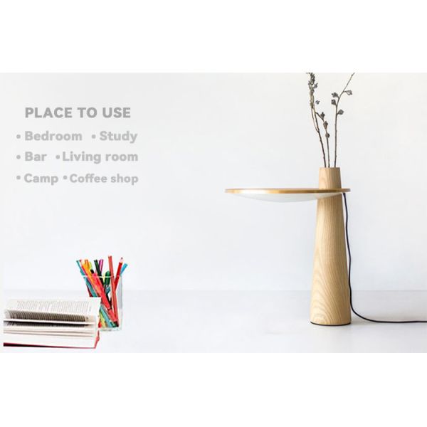 Wood Reading Light in Soothing Ice Blue Reduces Eye Strain Create Calm Reading Spaces.