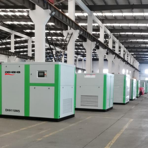 Compressor de ar de parafuso sem óleo 110KW silencioso PM VSD Compressor de ar lubrificação com água