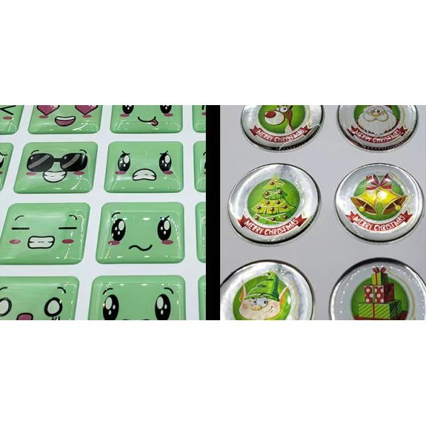 3D Gel Dome Sticker Epoxy Resin Labels Crystal Logo Holographic