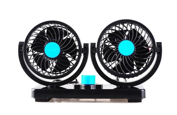 Car Dashboard Fan / Universal Car Accessories Dual Head 2 Speed 12V Cooling Air Circulator