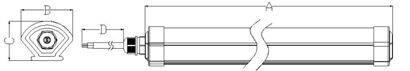 High Lumen LED Tri Proof Light 2FT 4FT 5FT AC100-277V For Shopping Mall